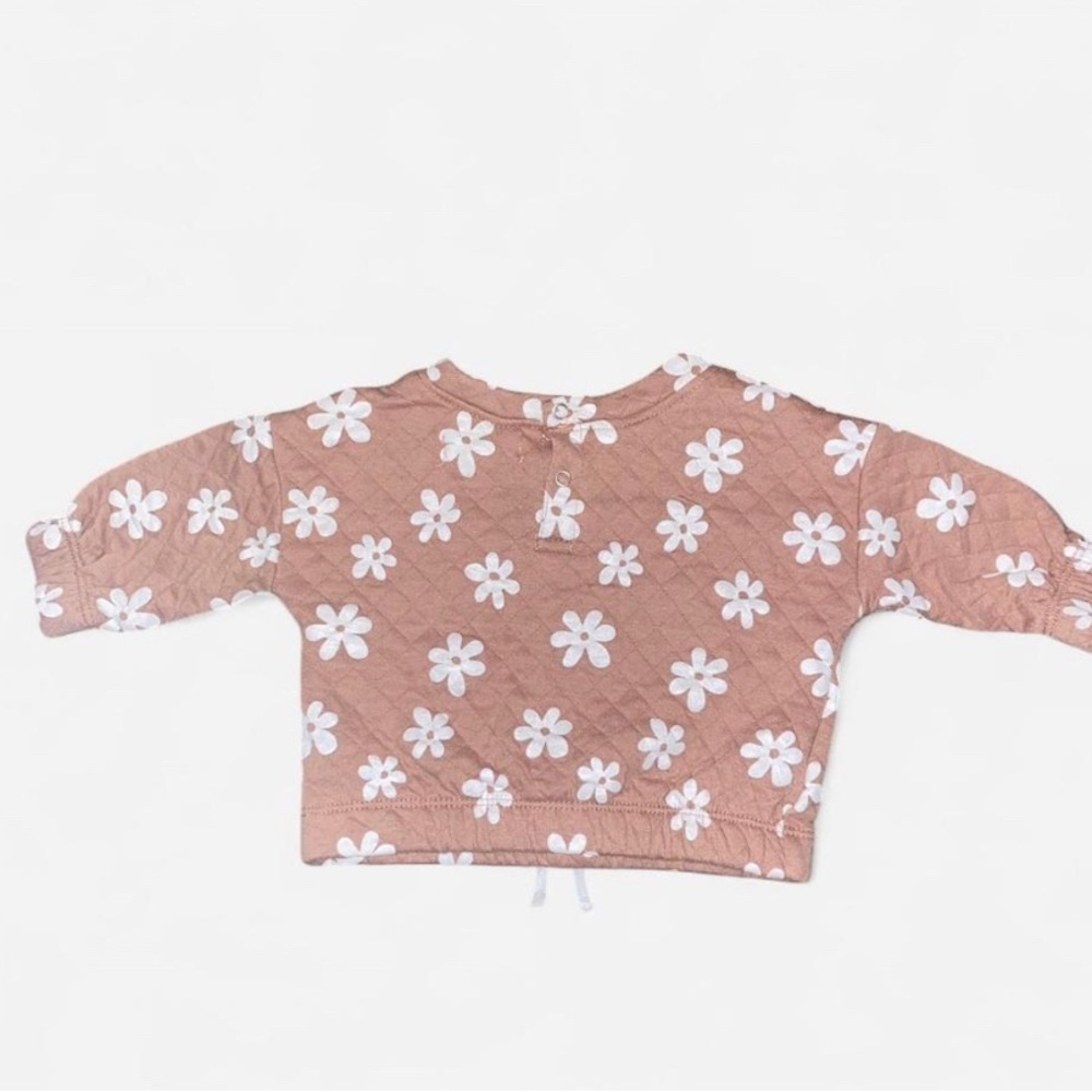 Charming Floral Kids Sweater - Tan